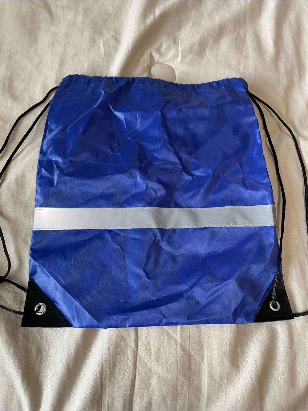 Royal Blue Drawstring Backpack cinch sack with Black Trim NWOT